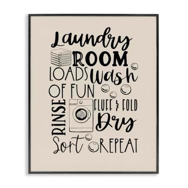 Imagem de Stupell Industries Laundry Phrases Mixed Typography Black Framed Giclee Wall Art Design por Daniela Santiago, 11 x 14