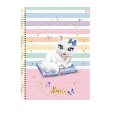 Imagem de Caderneta 1/8 Sissi 2025 Anotações, Planner permanente ou Agenda Sissi SD 10,1x15cm - 80 folhas - Coleção Gatinho/Gato (Listras)