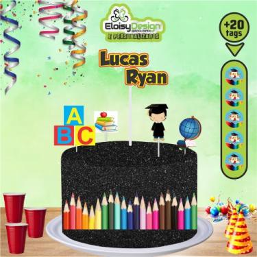 Imagem de Topo para Bolo ABC (Formatura) + 20 Tags para aniversário - EloisyDesi