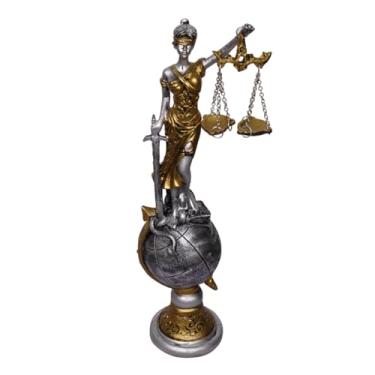 Imagem de Estatueta Themis Deusa Dama da Justiça enfeite de mesa escritório advogado Presente Formatura 31 cm