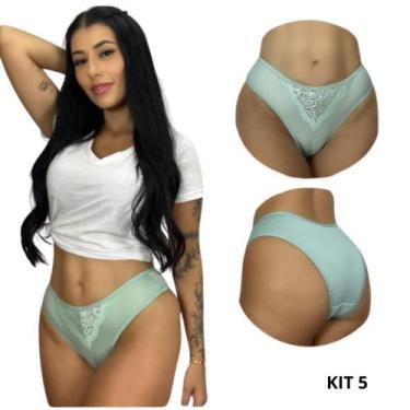 Imagem de Kit 5 Calcinhas Sexy com Renda Sensual estilo Tanga - NoBrand, Variado