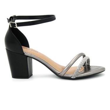 Imagem de Sandalia Beira Rio 8280.788 Calcanhar Fechado Salto Feminino, 37, Pret