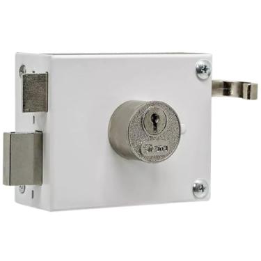 Imagem de Fechadura Para Portão de Sobrepor Branca 50mm | Silvana