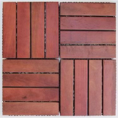 Imagem de Deck de Madeira Modular Base Plástica Isabela Revestimentos 30cmx30cm Placa Imbuia