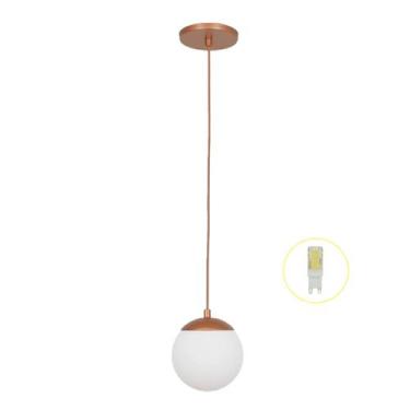 Imagem de Pendente Jabuticaba Cobre 1 Bola Esfera Globo De Vidro + Led - Arevo I