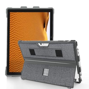 Imagem de Capa para Microsoft Surface Pro 7+/Pro 7/Pro 6/Pro 5/Pro 4 de 12,3 polegadas, com suporte para caneta de superfície e alça de mão, compatível com teclado Surface Pro Type Cover (cinza escuro)