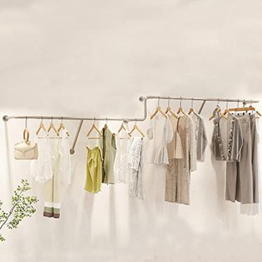 Imagem de CUTPOIY Suporte de parede para pendurar na parede, cabide de exibição de varejo comercial em lojas de roupas boutique, armário de aço inoxidável STO (estilo 2 200 cm)