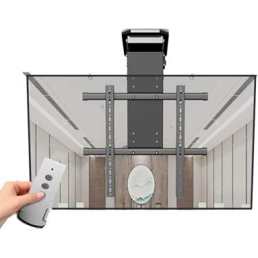 Imagem de CUTPOIY Suporte de parede para TV de teto motorizado, suporte de TV com controle remoto e interruptor, suporte de TV flip down de 0-85°, para TV de 50 a 90 polegadas para TVs de 26 a 70 polegadas