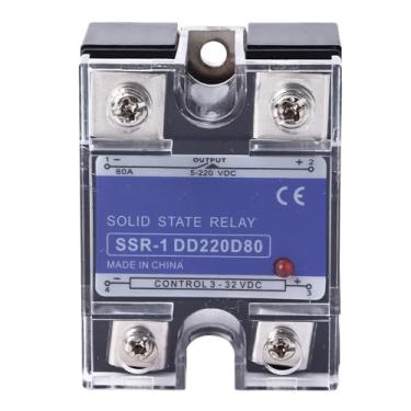 Imagem de Relé de Estado Sólido Monofásico, relé de Estado Sólido Fase para Relé de Estado Sólido de Fase 3-32VCC Entrada 5-220VCC Carga SSR Relé para, Relés de Estado Sólido (80A)