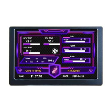 Imagem de VSDISPLAY Monitor LCD de 5 polegadas com tela de temperatura 800 x 480 para computador AIO PC case sensor painel GPU CPU RAM monitoramento de dados, preto
