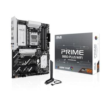 Imagem de ASUS Placa-mãe Prime B850-PLUS WiFi AMD AM5 AMD B850 ATX, DDR5, PCIe 5.0 Ready, 3X M.2, Wi-Fi 6E, LAN 2.5Gb, DisplayPort, HDMI™, USB 10Gbps Type-A & Type-C®, BIOS Flashback™, Aura Sync, AI Advisor
