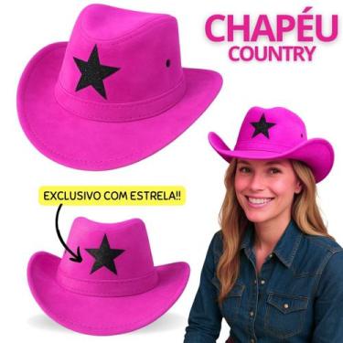 Imagem de Chapéu Country Feminino Adulto Infantil com Estrela Rodeio Festa Junin