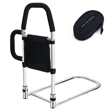 Imagem de Pletpet Trilhos de cama para adultos idosos, trilhos de assistência de cama para idosos com 2 barras de apoio e bolso de armazenamento e protetor de prevenção de quedas, adequado para cama king, Queen