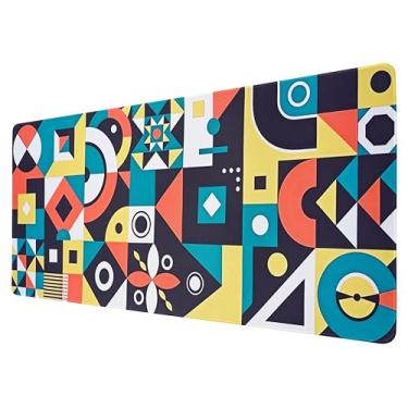 Imagem de Mouse pad geométrico, mouse pad grande, base de borracha macia, superfície antiderrapante, 90 x 40 x 0,2 cm de comprimento, tapete de mouse para computador, tapete de mesa de escritório, mousepad para