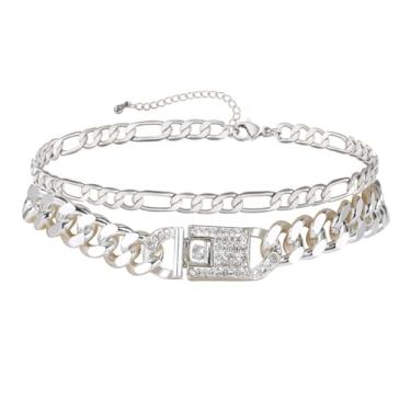 Imagem de Tornozeleiras femininas de ouro 14 quilates, impermeável, com strass, corrente de elos cubanos, joia de praia para mulheres, One Size, Aço inoxidável, Sem Pedra Preciosa