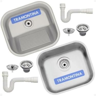 Imagem de Tanque Inox Tramontina 40x35 19L Ac + Cuba Prime 40x34 Ac