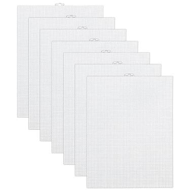 Imagem de Cldamecy 7 folhas de tela de plástico transparente com 7 unidades, tela de malha para projetos de artesanato, bordado, divisor de aquário de peixes, projetos de malha e crochê (13,2 x 10,2 polegadas)