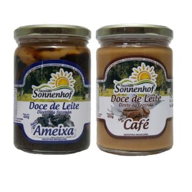 Imagem de Doce de Leite Cremoso Pastoso - 1 com Ameixa + 1 com Café 420g cada - Fazenda Sonnenhof