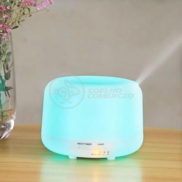 Imagem de Aromatizador Umidificador Difusor Eletrônico Ambiente Desing Minimalista Luz De Led Rgb 300Ml