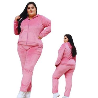 Imagem de Jaqueta Feminina Em Plush Plus Size, Capuz, Bolsos E Zipper - Mileysol