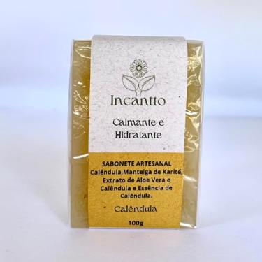 Imagem de Sabonete Artesanal de Calêndula Calmante e Hidratante, Base Glicerinada 100% Vegetal 100g