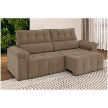 Imagem de Sofá 3 Lugares Retrátil Reclinável Veludo Santorini Besthouse, Capucci