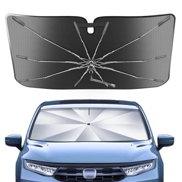 Imagem de Guarda-sol de para-brisa portátil para Honda HR-V HRV 2022-2025, 2 em 1 guarda-chuva de sombra compacto durável de cristal de gelo UPF50+ proteção UV isolamento térmico janela frontal acampamento ao