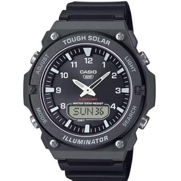 Imagem de Casio Série AQ-S820W | Preto/Preto | Solar Resistente | Hora Mundial | Iluminador LED | Relógio Ana-Digital, Preto