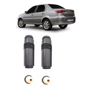 Imagem de Par Kit Batente Fiat Siena Traseiro (1997 Até 2011) 1.0/1.3/1.4/1.5/1.