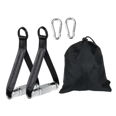 Imagem de Deevoka Alças de exercício, alças de treino, antiderrapantes, de faixa de resistência, apenas acessórios de fixação para de polia para puxar para, Preto
