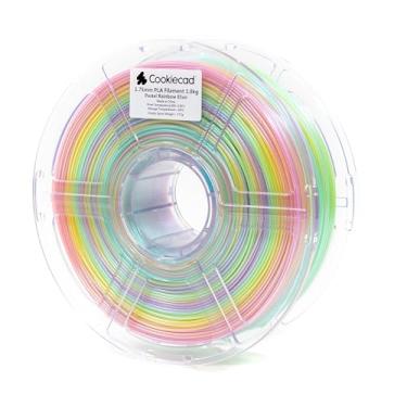 Imagem de Cookiecad Filamento PLA 1,75 mm 1kg Filamento iridescente para impressora 3D arco-íris - Elixir arco-íris pastel PLA