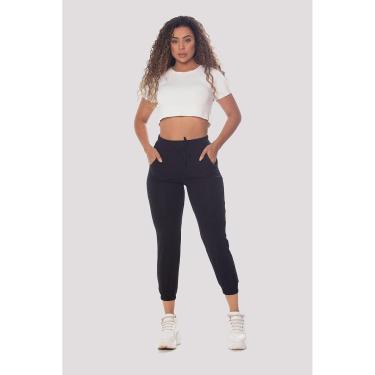 Imagem de Calça Jogger Feminina Malha Amarração Zipituka 925 Preto-Feminino