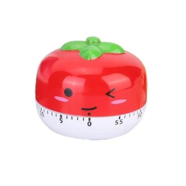 Imagem de Cronômetro mecânico de desenho animado manual de cozinha alarme lembrete relógio ferramenta de contagem regressiva laranja acessórios profissionais para uso (vermelho)
