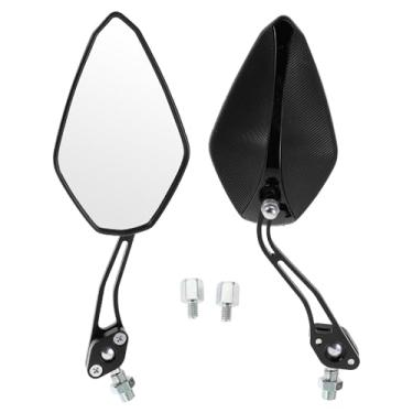 Imagem de INFINAUTO Espelhos retrovisores de motocicleta retrovisor lateral liga de alumínio plástico preto ajustável M8/M10 forma prismática