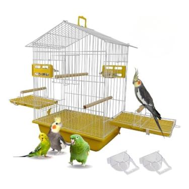 Imagem de Gaiola Viveiro Para Calopsita Papagaio Periquito Agapornis(Amarelo)