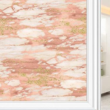 Imagem de Película de janela 3D de mármore, textura de estilo mármore, para porta de vidro, banheiro, sala de estar, L90 x C 190 cm