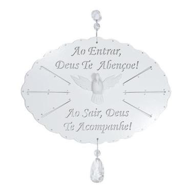 Imagem de Quadro Em Mdf Com Divino Espírito Santo Cor Branco - Meu Santo É Forte