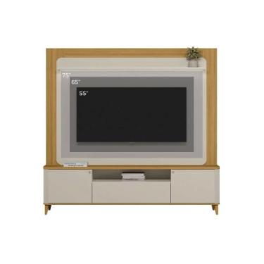 Imagem de Home p/ TV até 70 Pol Munique c/ 3 Portas 2 Prateleiras e LED 190x200c