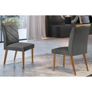 Imagem de Kit 2 Cadeiras Sala Jantar Melissa 2 Un Imbuia/Grafite - Rufato