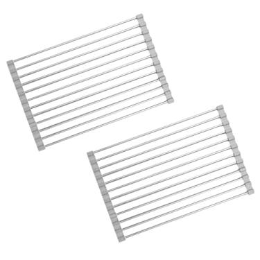 Imagem de Kit 2 Pçs Escorredor Flexível Louça Pia Multiuso Descanso Prato Copos Etc