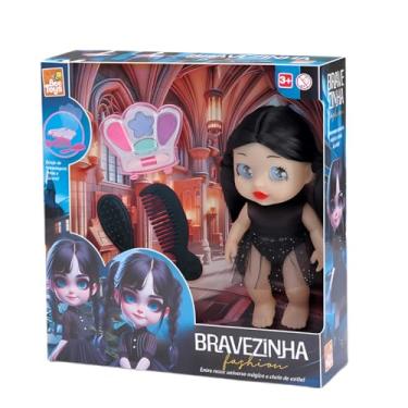 Imagem de Boneca Bravezinha Fashion Wandinha - Estilo Princesa Moderna, Cabelos Longos, Articulada, Brinquedo Infantil para Meninas
