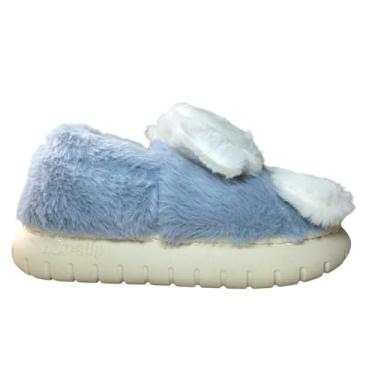 Imagem de Pantufa Infantil Peluciada Térmica Sola Alta Cachorrinho Bordado Pelo Felpuda Inverno Frio Intenso Grade Chinesa (Cinza, BR, Criança de 4 a 8 anos, Numérico, 28)