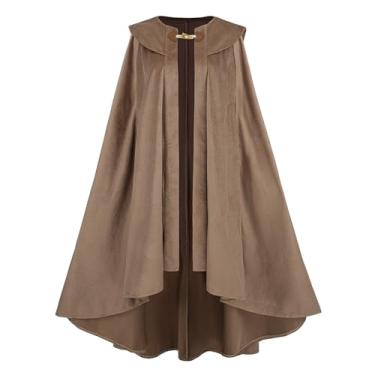 Imagem de LTAKK Manto renascentista feminino medieval capa de bruxa adulto fantasia de Halloween Ren Faire, camelo, grande