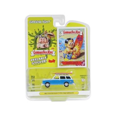 Imagem de Greenlight Collectibles 54110-B 1:64 Scale Garbage Pail Series 7 - Waxed Zack - 1961 Vee-Dub Type 3 Squareback with Roof Rack and Surfboard