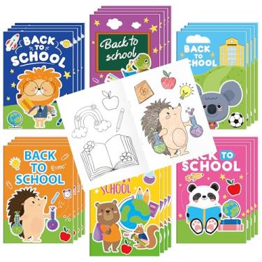 Imagem de Back to School Coloring Books for Kids - 24Pcs Bulk First Day of School Mini Coloring Booklet Cartoon DIY Art Drawing Book for Toddlers Back to School Party Goodie Bags Stuffers School Classroom Favor