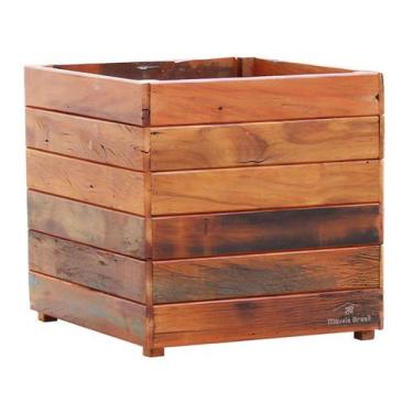 Imagem de Vaso Cachepot 50x50cm Madeira Maciça Natural - MHM Móveis Brasil