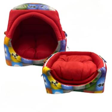 Imagem de Cama Caminha Túnel Toca iglu pet 2 em 1 Cachorro Gato Tamanhos M G GG(Hero,G 45x45)