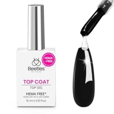 Imagem de beetles Gel Polish Hema-Free Top Coat, 15Ml, Esmalte Transparente, Proteção De Brilho, Lâmpada Imersão Longa Duração