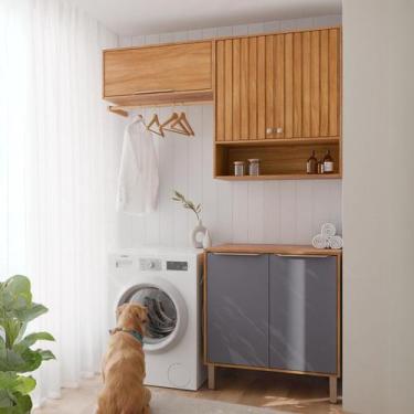 Imagem de Armários Multiuso para Área de Serviço 3 Peças com 5 Portas Divina - M