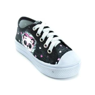 Imagem de Tênis Infantil Menina Ortobessa Panda - Preto-Feminino
